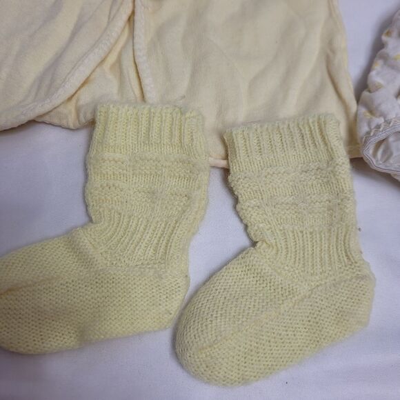VINTAGE 60s Carter's yellow cat bunny baby clothes lot 0-3 months - Picture 3 of 9
